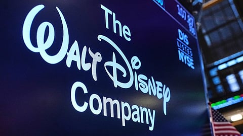 The logo for The Walt Disney Company is displayed above a trading post on the floor of the New York Stock Exchange, Monday, Feb. 2, 2026.
