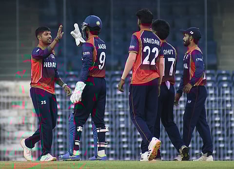 Nepal team during a warm-up match in Chennai