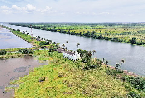 Chithira Palli on the banks of Chithira paddy polder