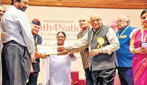 The inauguration of the Kerala–Lakshadweep chapter of Youth 4 Nation at Mata Amritanandamayi Math’s Amritapuri Ashram in Kollam  on Friday