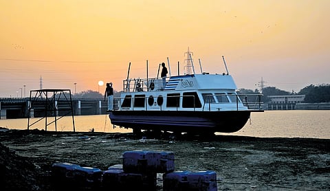 The newly built cruise has arrived from Mumbai and was seen on the banks of Yamuna on Friday.
