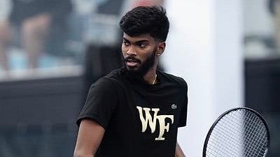 Indian tennis player Dhakshineswar Suresh