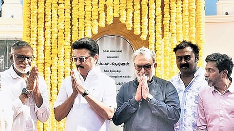 Chief Minister M K Stalin on Thursday unveiled the refurbished statue of legendary actor N S Krishnan 