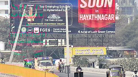 GHMC had banned hoardings above 15 metres and unipoles within its core limits. 