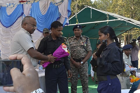 Naxals who surrendered before the police in Kandhamal district.