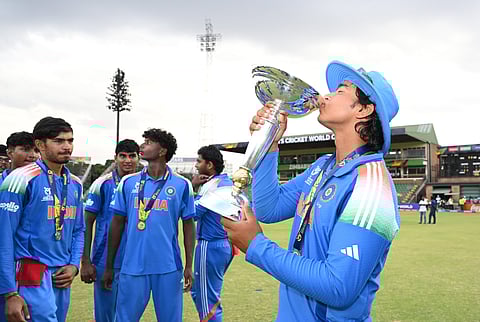 Vaibhav Sooryavanshi with trophy