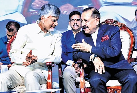 CM Chandrababu Naidu and Union Minister Jitendra Singh