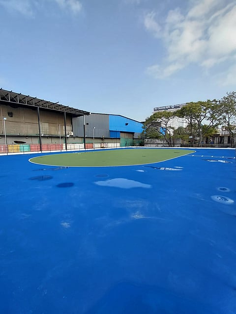 The outdoor sports centre provides modern and accessible sports infrastructure, including a box cricket turf, pickleball court, skating rink, and dedicated spaces for traditional silambam coaching