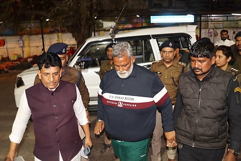 ndependent Bihar MP Rajesh Ranjan, popularly known as Pappu Yadav, being escorted by police personnel after his arrest in connection with a case dating back to 1995, in Patna, late Friday, Feb. 6, 2026.