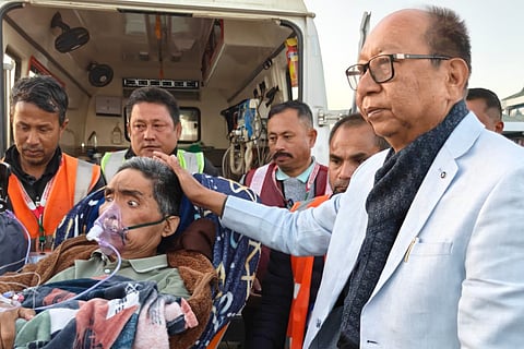 Vungzagin Valte was airlifted from Imphal to New Delhi on Saturday for advanced medical treatment at Medanta