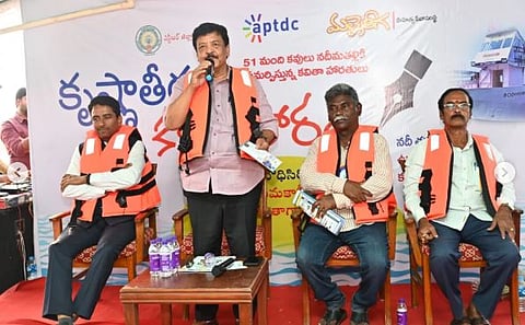 NTR District Collector Dr. G. Lakshmisha IAS attended the Krishna Teeram Kavita Haaram programme organised at Haritha Berm Park, near Bhavanipuram, Vijayawada,