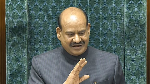 Lok Sabha Speaker Om Birla conducts proceedings in the House during the Budget session of Parliament, in New Delhi, Monday, Feb. 9, 2026. 