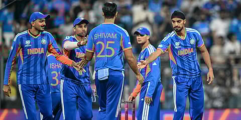 Players from India during their match against USA on Saturday