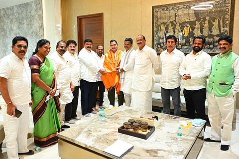 BJP Legislature Party leaders congratulated Sujana Chowdary as Vijayawada West secured the top rank among 175 Assembly constituencies in the State.