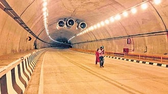 A tunnel under Raipur-Visakhapatnam economic corridor in Pottangi block of Koraput district 