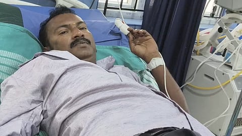 Mariappan fainted and was shifted to Kovilpatti government hospital, where he was administered anti-snake venom injection.