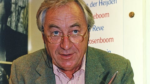 Dutch writer Cees Nooteboom reads from his book during a book presentation in Frankfurt am Main, Germany, October 8, 1993.