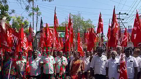 Trade unions stage protest in Chennai; CITU State president condemns labour codes.