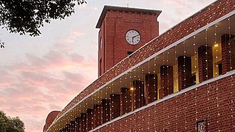 Shri Ram College of Commerce, University of Delhi lit up for the commemoration of its centenary year of foundation