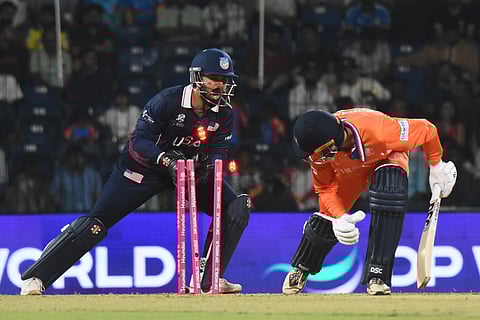USA and Netherlands players in action during the match