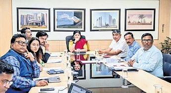 Idco chairperson Usha Padhee and others present at the land allotment committee meeting in Bhubaneswar