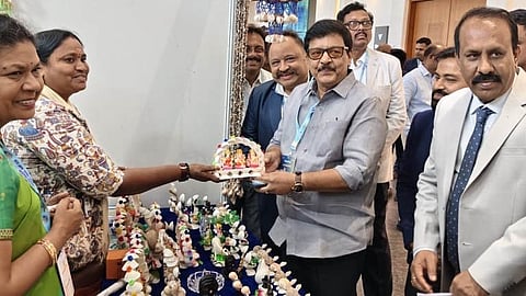 Tourism, Culture and Cinematography Minister Kandula Durgesh at the two-day National Travel Mart.