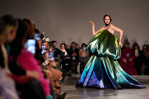 Model Coco Rocha walks the runway during the Christian Siriano Fall/Winter 2026 fashion show as part of New York Fashion Week.