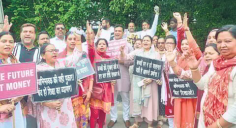 Bharadwaj further rued that students set to appear for the exams have had to wait outside schools for four hours at a time to obtain their roll numbers. 