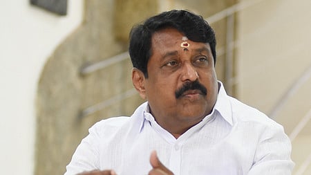 Tamilnadu BJP President Nayinar Nagendran at his reseidence on a exclusive interview with TNIE. 