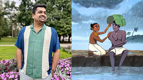 Rahul Riji Nair (L), A screengrab from Kingara Kavyam (R)