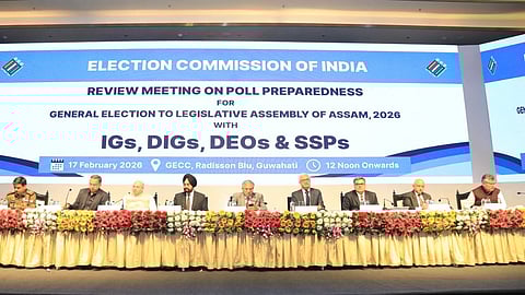 Review meeting on poll preparedness in Assam.