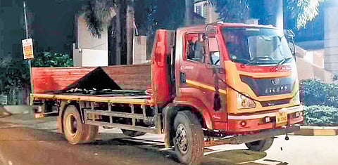 A screengrab of the mini-lorry involved in the accident.