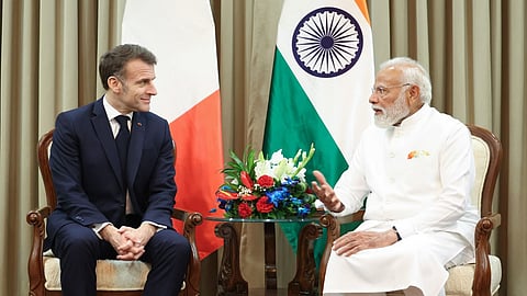 French President Emmanuel Macron with Indian Prime Minister Narendra Modi. Image used for representational purpose only.