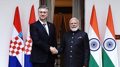 PM Modi meets Croatian PM Andrej Plenkovic; discusses AI, clean energy, India-EU FTA.