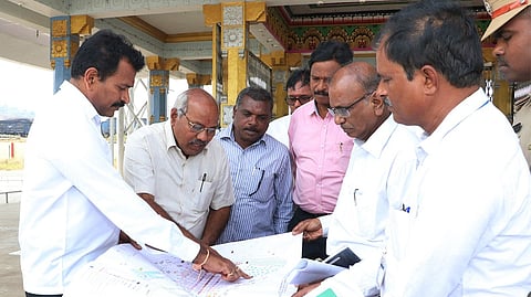 TTD JEO V Veerabrahmam reviewed arrangements with officials.