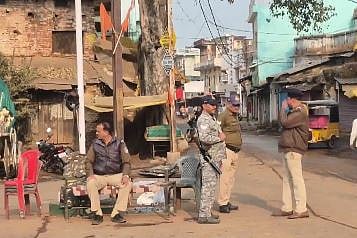 After the stone-pelting incident occurred in Azad Chowk, police force have been deployed at the spot.