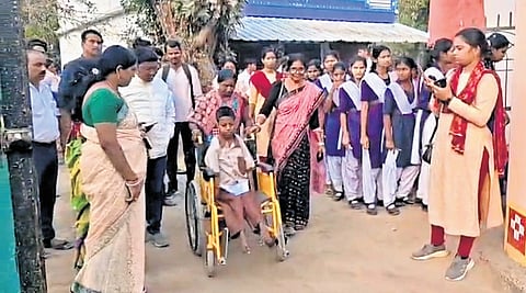 Laxmi Khemudu at PM SHRI Government Girls High school in Satiguda.