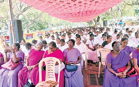 The village nurses staged a one-day hunger strike on Friday.