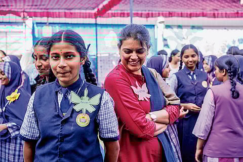 Suchetha Bhat with students associated with the NGO