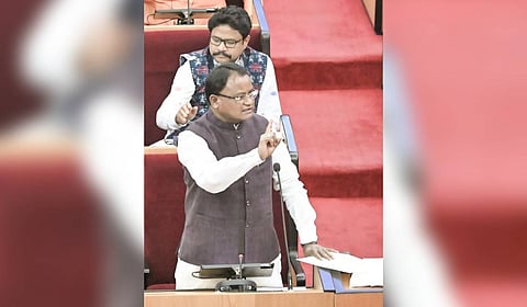 Chief Minister Mohan Charan Majhi replying to the debate on motion of thanks to the Governor’s address in the Assembly on Thursday.