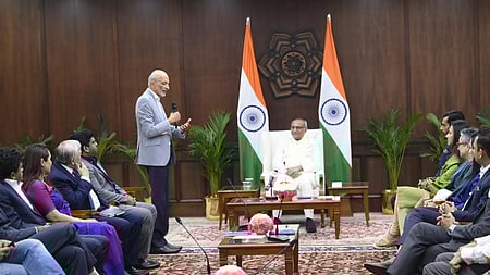 VP Radhakrishnan meets AI Summit delegates, CEOs