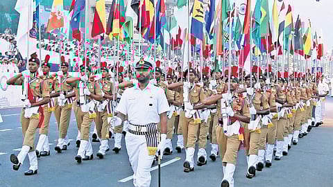 International City Parade being held as part of IFR and MILAN 2026 exercises hosted by the Indian Navy in Vizag.