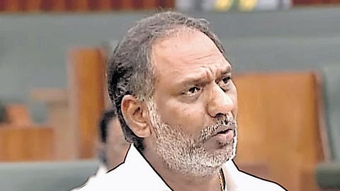 Energy Minister Gottipati Ravi Kumar speaking during the State Assembly session 