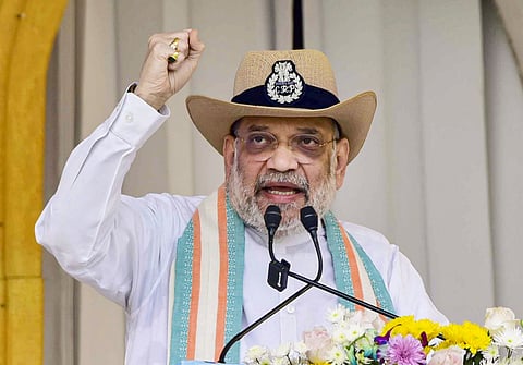 Union Home Minister Amit Shah during the 87th Raising Day Parade of the Central Reserve Police Force (CRPF), in Guwahati, Saturday, Feb. 21, 2026. 