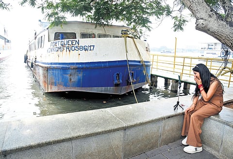 Fort Queen, owned by Kochi corporation, docked at Marine Drive 