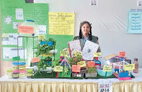 Schoolgirl in Ambedkar Konaseema district develops integrated 
farming system