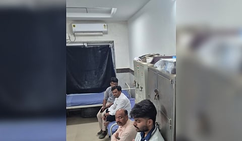 MLA Dr Chandru Lamani being taken to GIMS for a medical check-up.