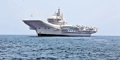 India’s first indigenous aircraft carrier INS Vikrant.