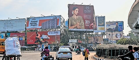 Advertising hoardings at Rasulgarh Square in Bhubaneswar 