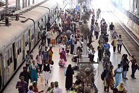 Passengers crowd at Egmore railway station. Image used for representational purposes only.